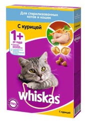 Вискас сухой корм для кошек для стерилизованных котов и кошек с курицей 350 гр.